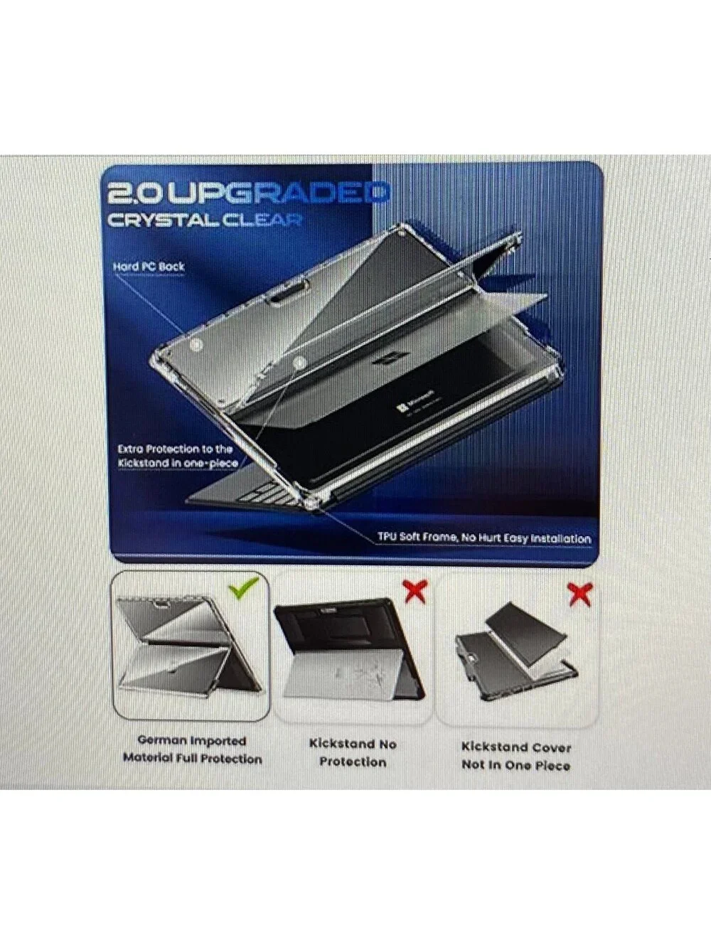 Infiland Case for Surface Pro 9 13” 2022 Tablet Crystal Clear